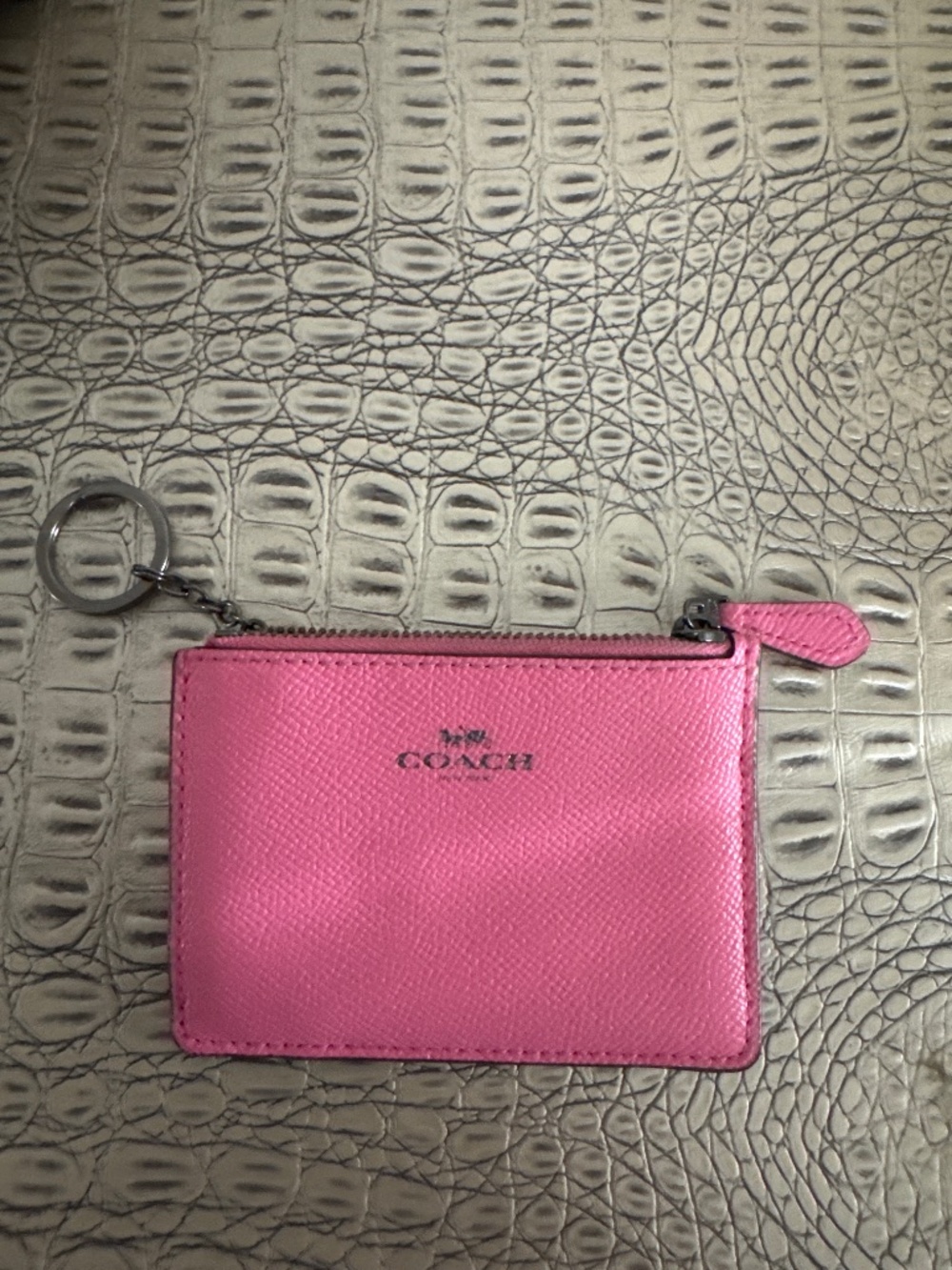 Coach, pink keychain wallet